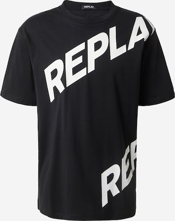 REPLAY Shirt in Zwart: voorkant