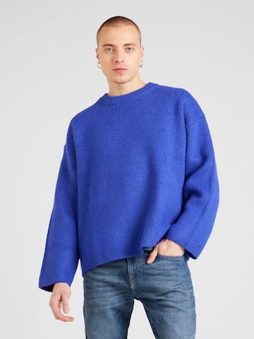 WEEKDAY Пуловер 'Teo' в синьо: отпред