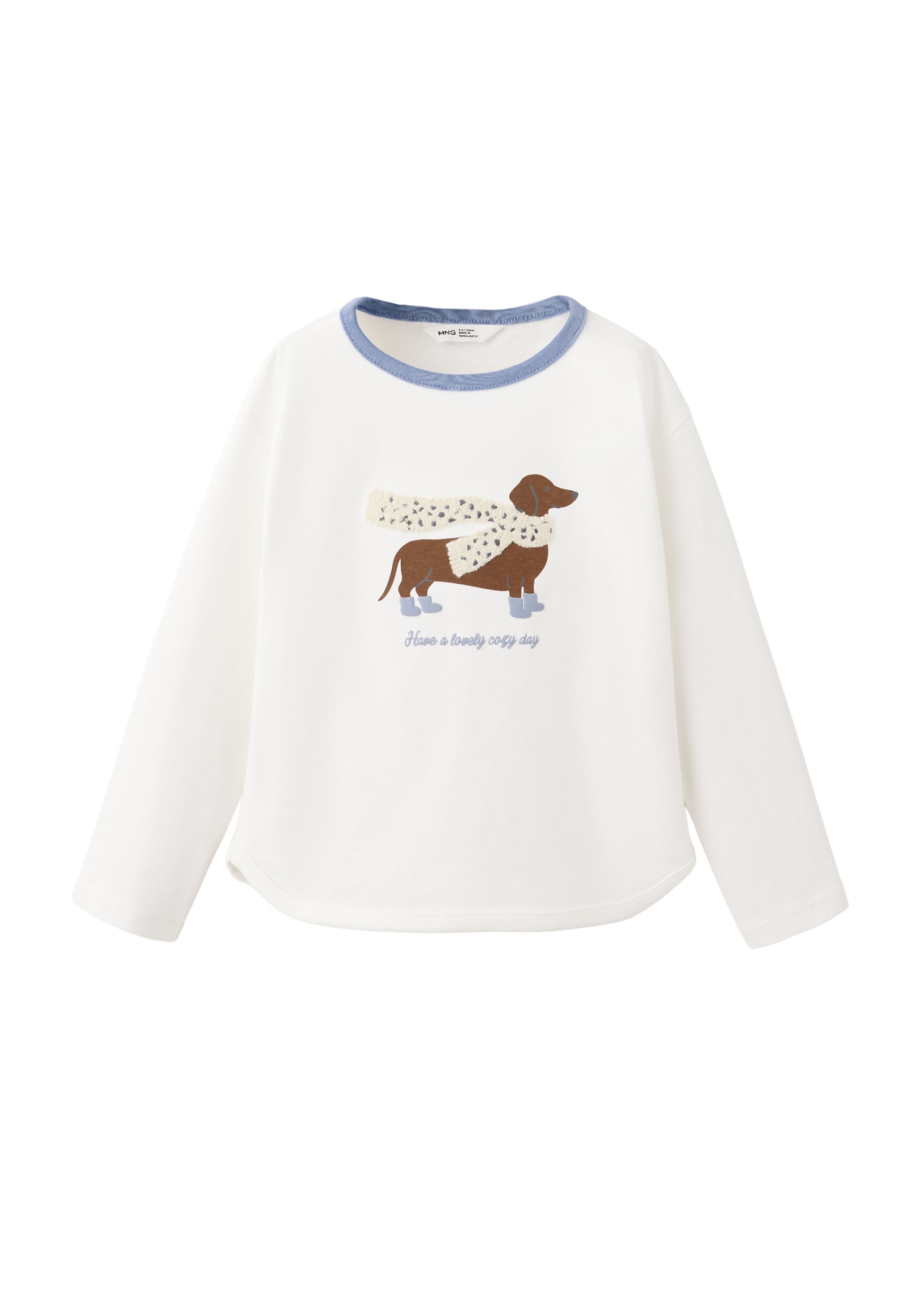 MANGO KIDS Shirt 'PERRO' in Wit: voorkant