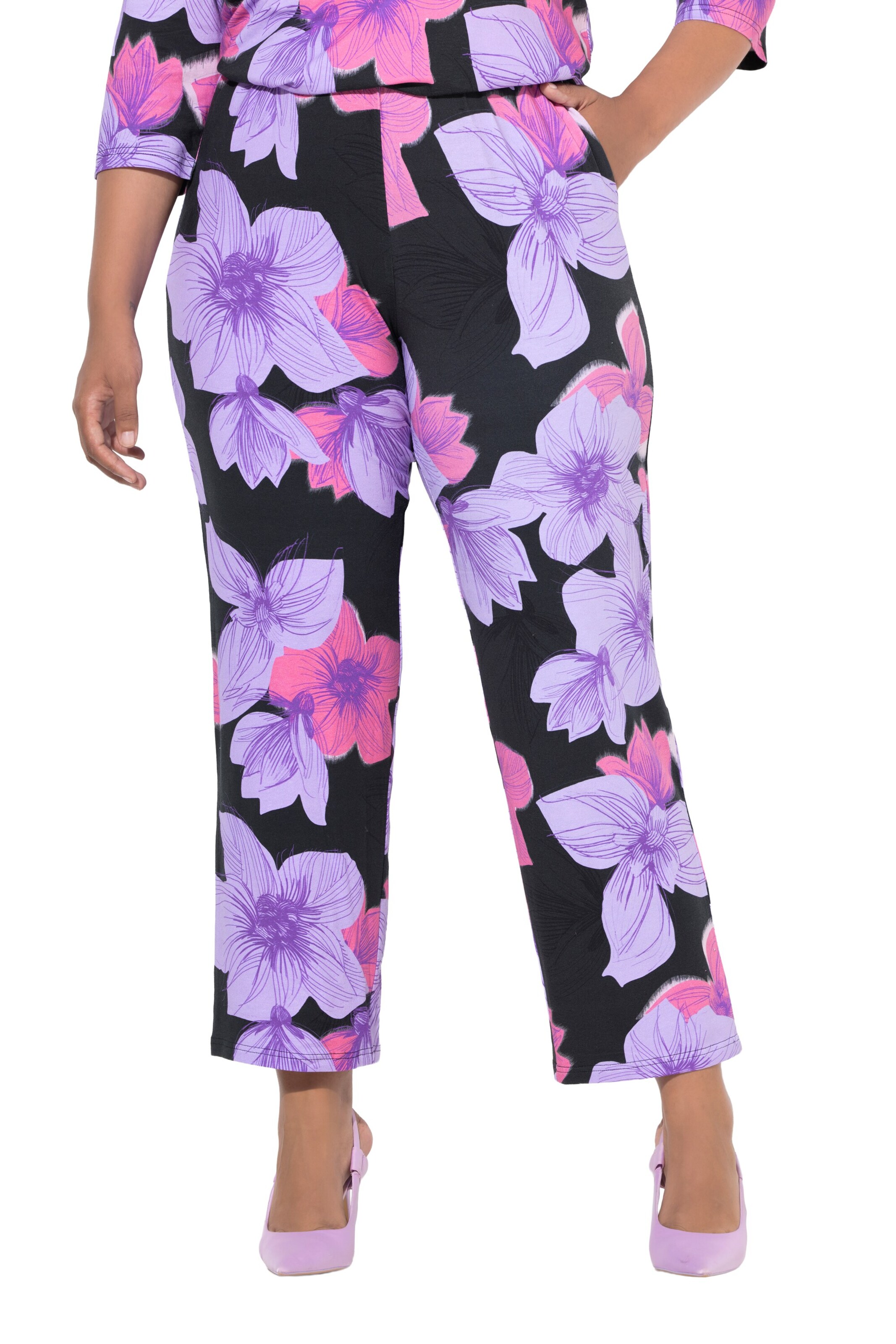 Ulla Popken Regular Trousers in Mixed colours: front