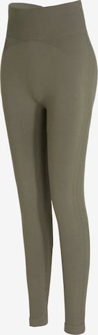 YEAZ Skinny Urheiluhousut 'Charm' värissä vihreä: etupuoli