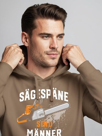 Neverless Sweatshirt 'Männerglitzer' in Brown
