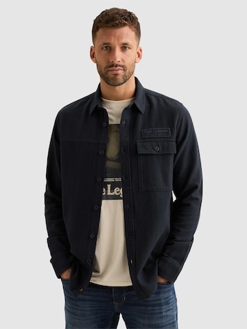 PME Legend Regular Fit Skjorte 'Shirt with two-tone herringbone texture' i blå: forside