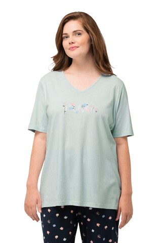 Ulla Popken Slaapshirt in Blauw: voorkant