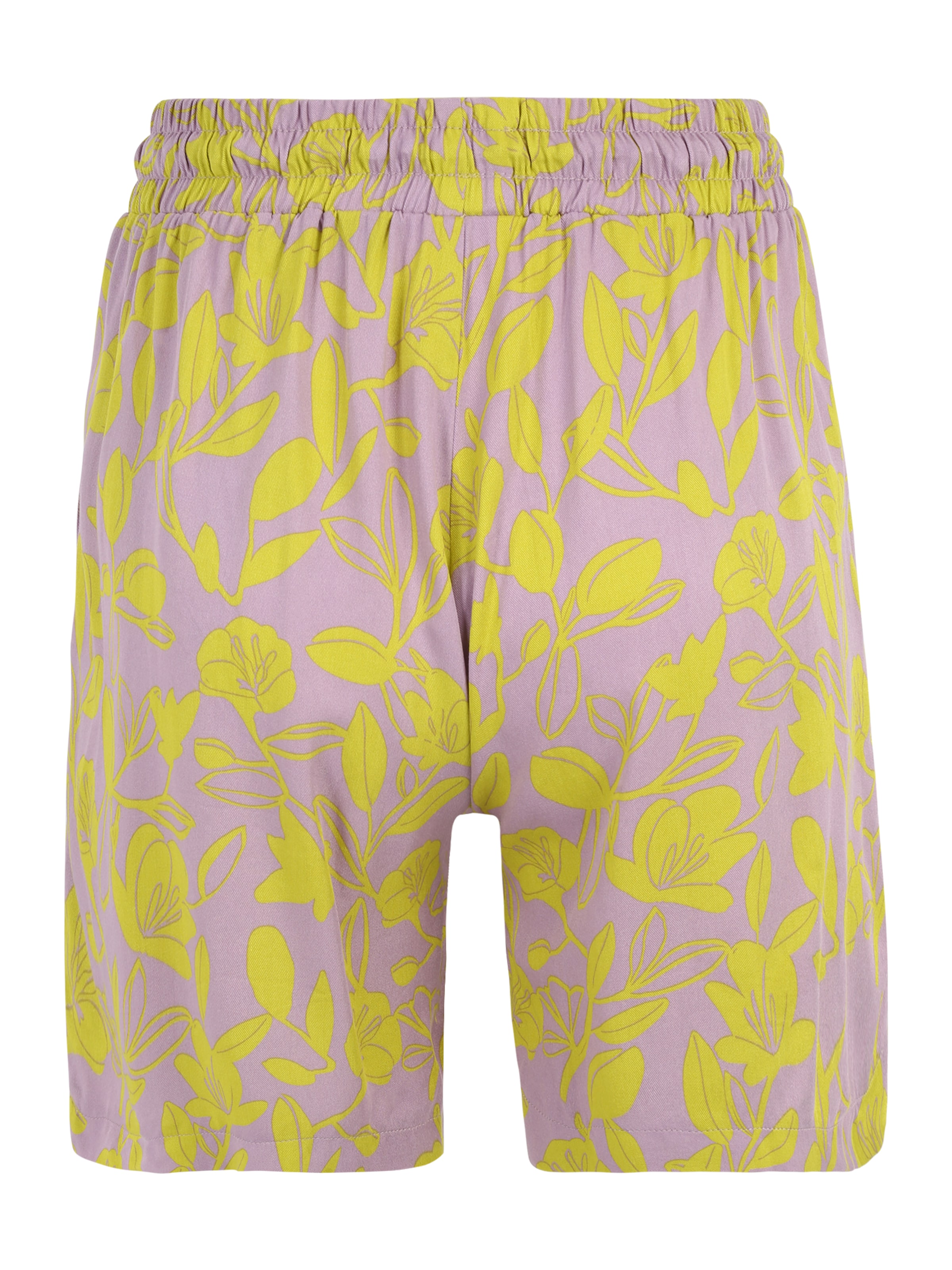 mazine Loosefit Kalhoty 'Palm Cove Printed' – žlutá