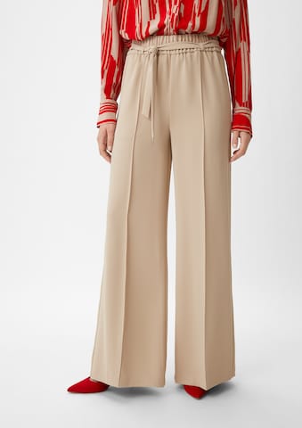 Wide leg Pantaloni con piega frontale di COMMA in beige: frontale