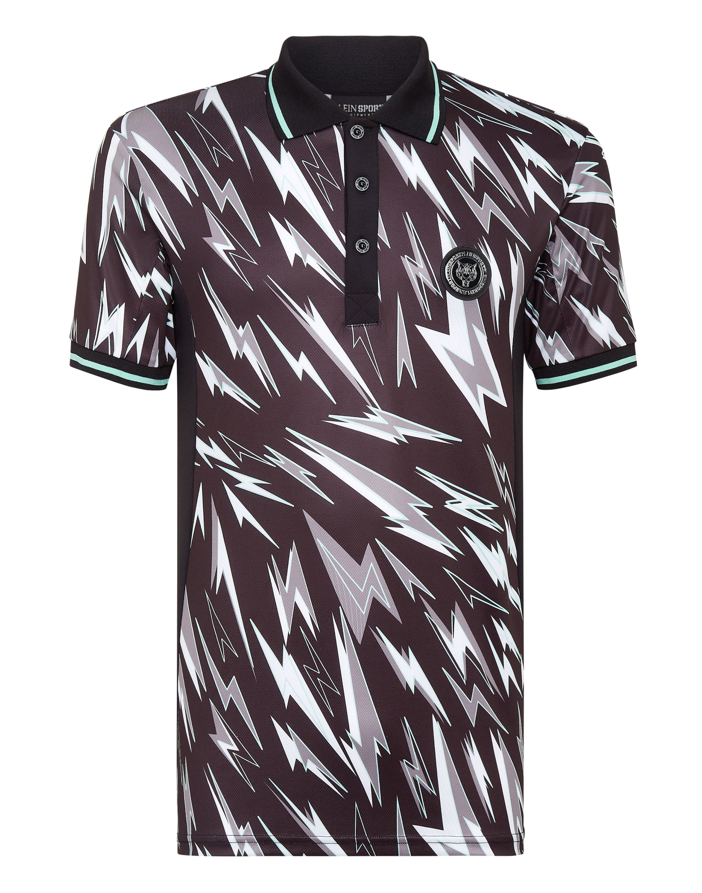 Plein Sport Poloshirt in braun / hellgrau / schwarz / weiß, Produktansicht