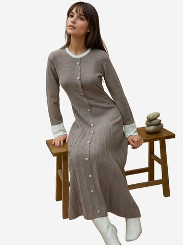 Hiccup - Vestido de malha em castanho: frente