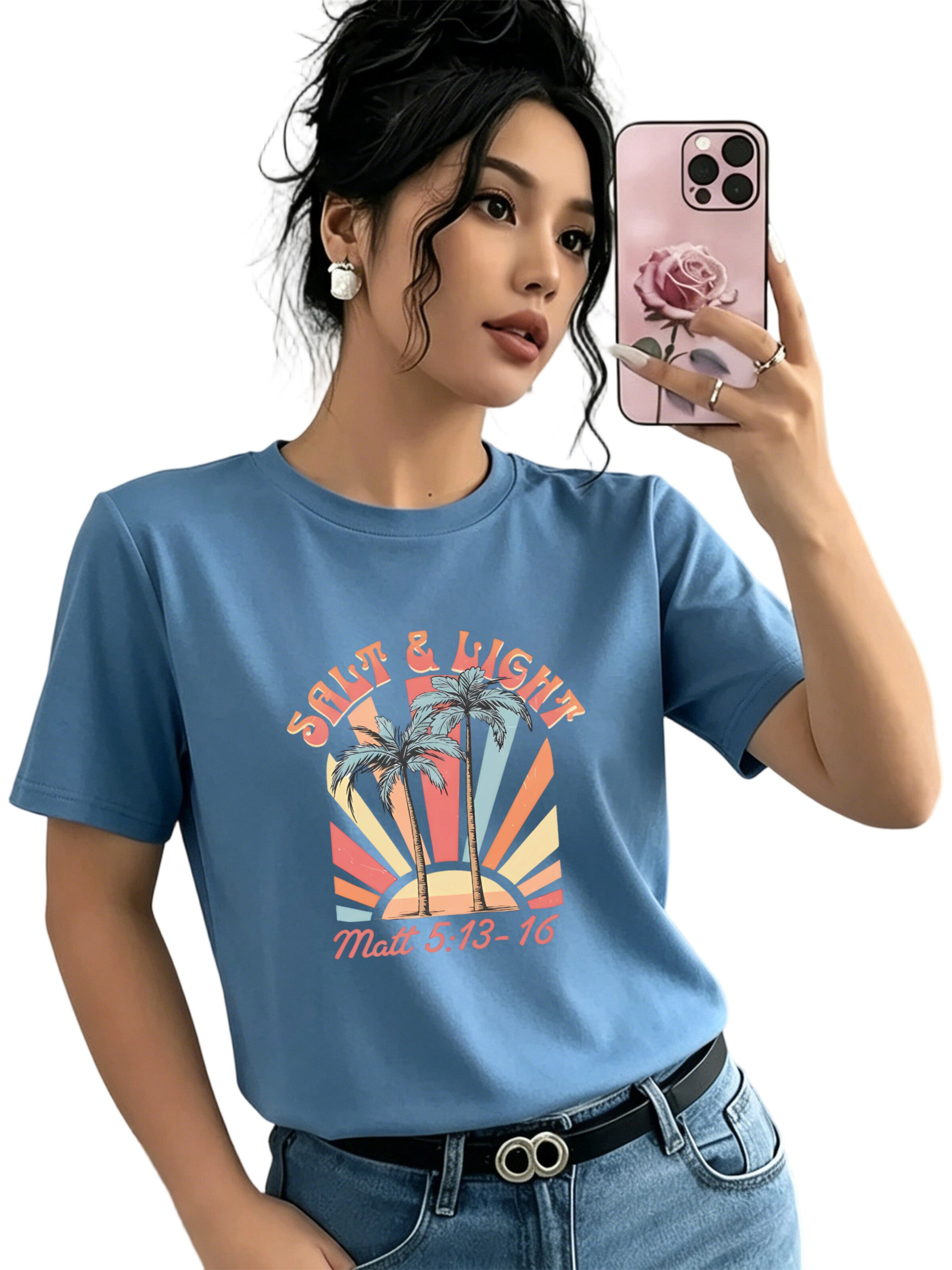 T-shirt 'Summer Vacation' GORHEY en bleu