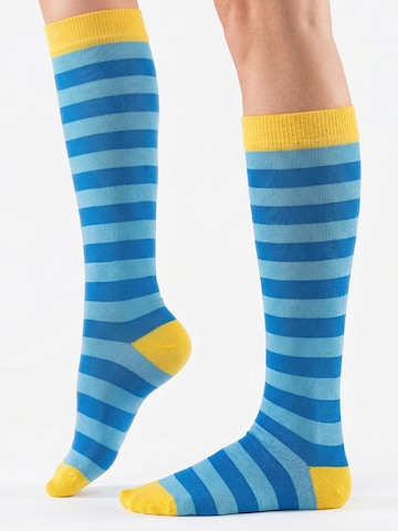 footstar Knee High Socks 'Ringel' in Blue