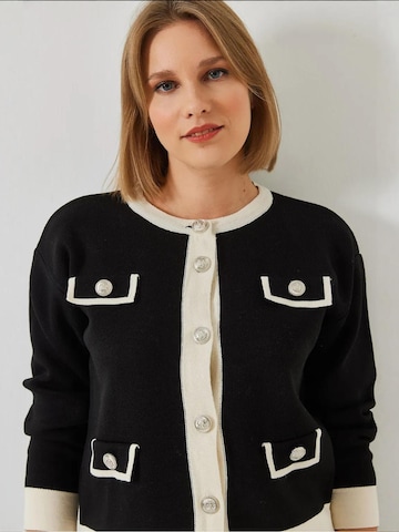 Bianco Lucci Gebreid vest in Zwart