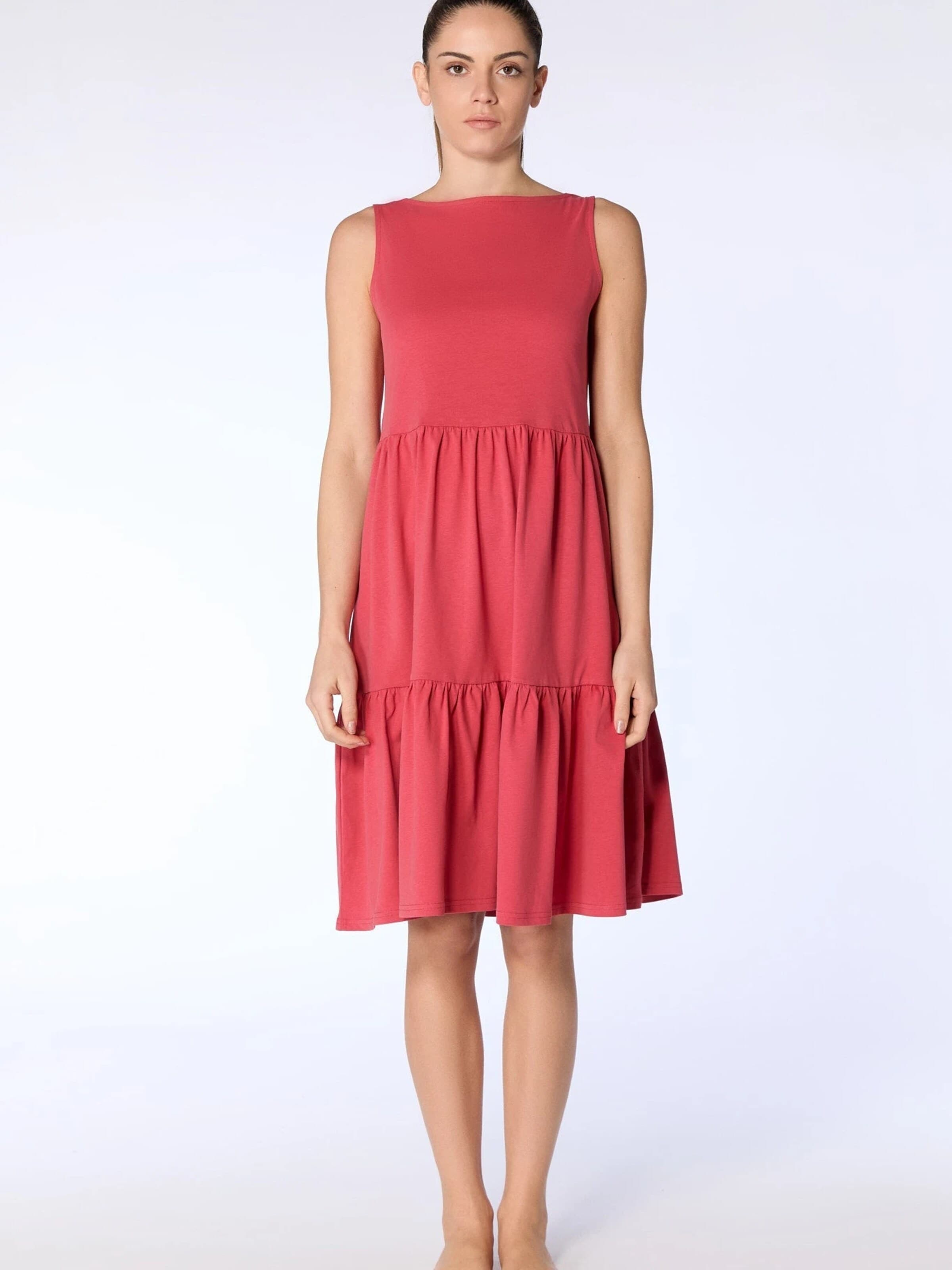 Leela COTTON Dress in Red: front