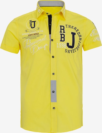 Redbridge Slim fit Button Up Shirt 'Fort Wayne' in Yellow: front