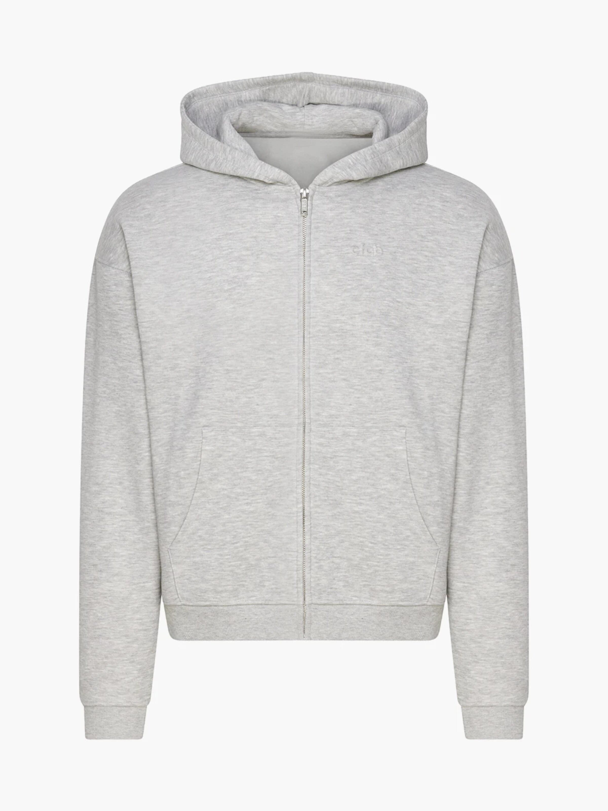 Sweat-shirt 'Relaxed Zip' cfab (formerly creamy fabrics) en gris : devant