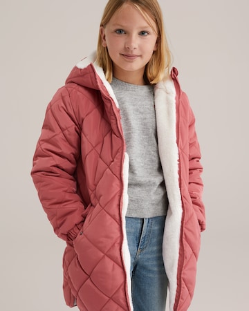 WE Fashion Демисезонная куртка в Ярко-розовый: спереди
