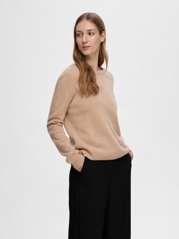 Pull-over 'Manila' SELECTED FEMME en marron : devant