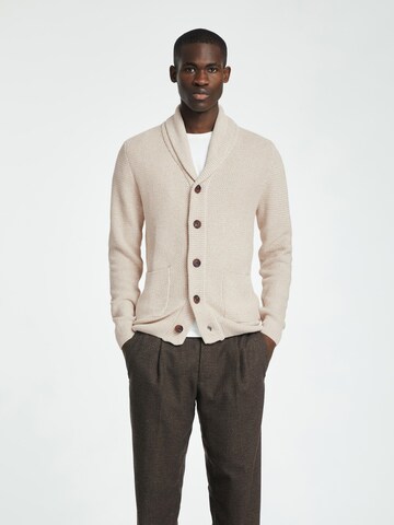 SELECTED HOMME Gebreid vest in Beige: voorkant