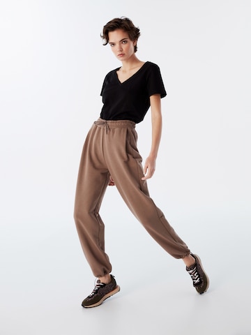 Loosefit Pantalon Twist en marron