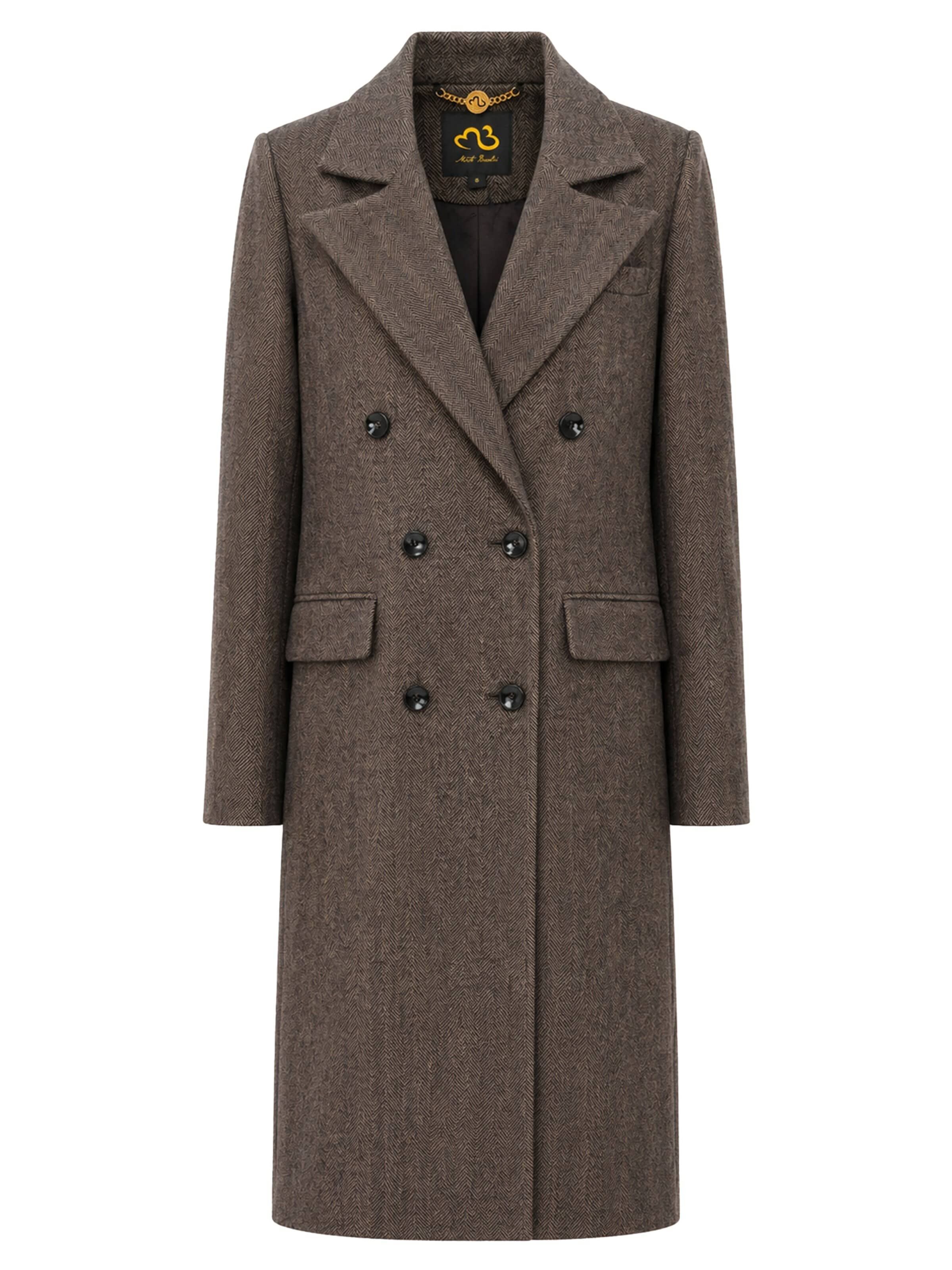 MB by Marta Buzolic Between-seasons coat in Brown: front