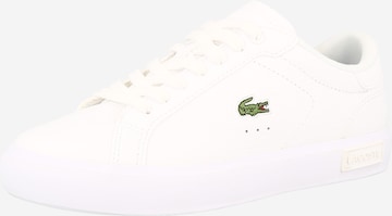 Baskets basses LACOSTE en blanc : devant