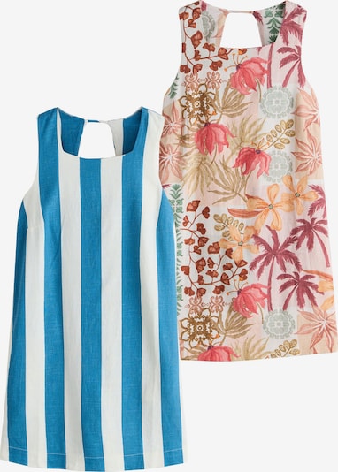 Vasarinė suknelė iš Next, spalva – mėlyna / ruda / abrikosų spalva / balta, Prekių apžvalga
