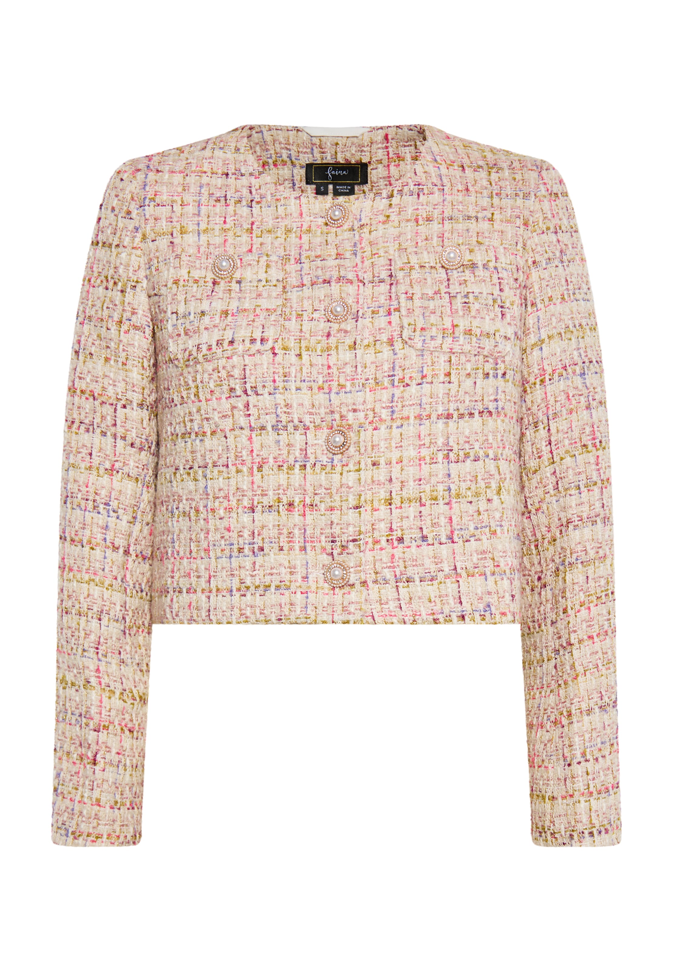 Sacou de la faina pe roz: față