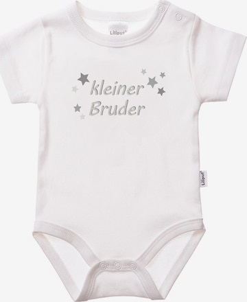 LILIPUT Romper/Bodysuit 'Kleiner Bruder' in White: front