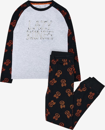 Threadboys Loungewear Set 'Bone Halloween' in Schwarz: Vorderseite
