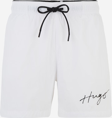 HUGO Plavecké šortky 'PAOL' – bílá: přední strana