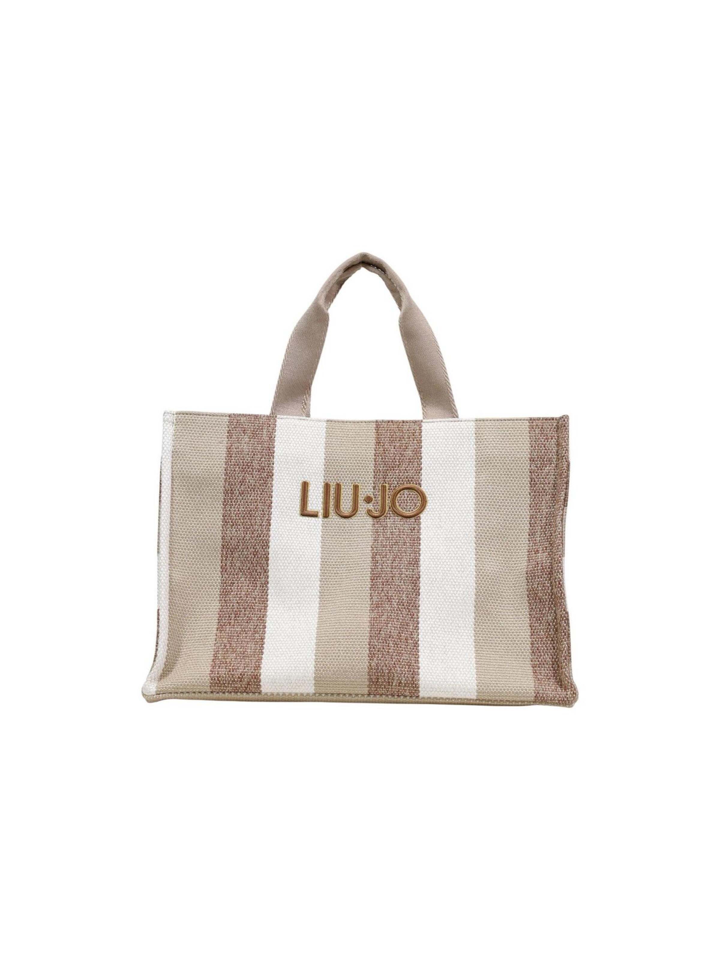 Liu Jo - Bolso de hombro 'L TOTE STRIPED CANVAS 2A6026 T2176' en beige: frente