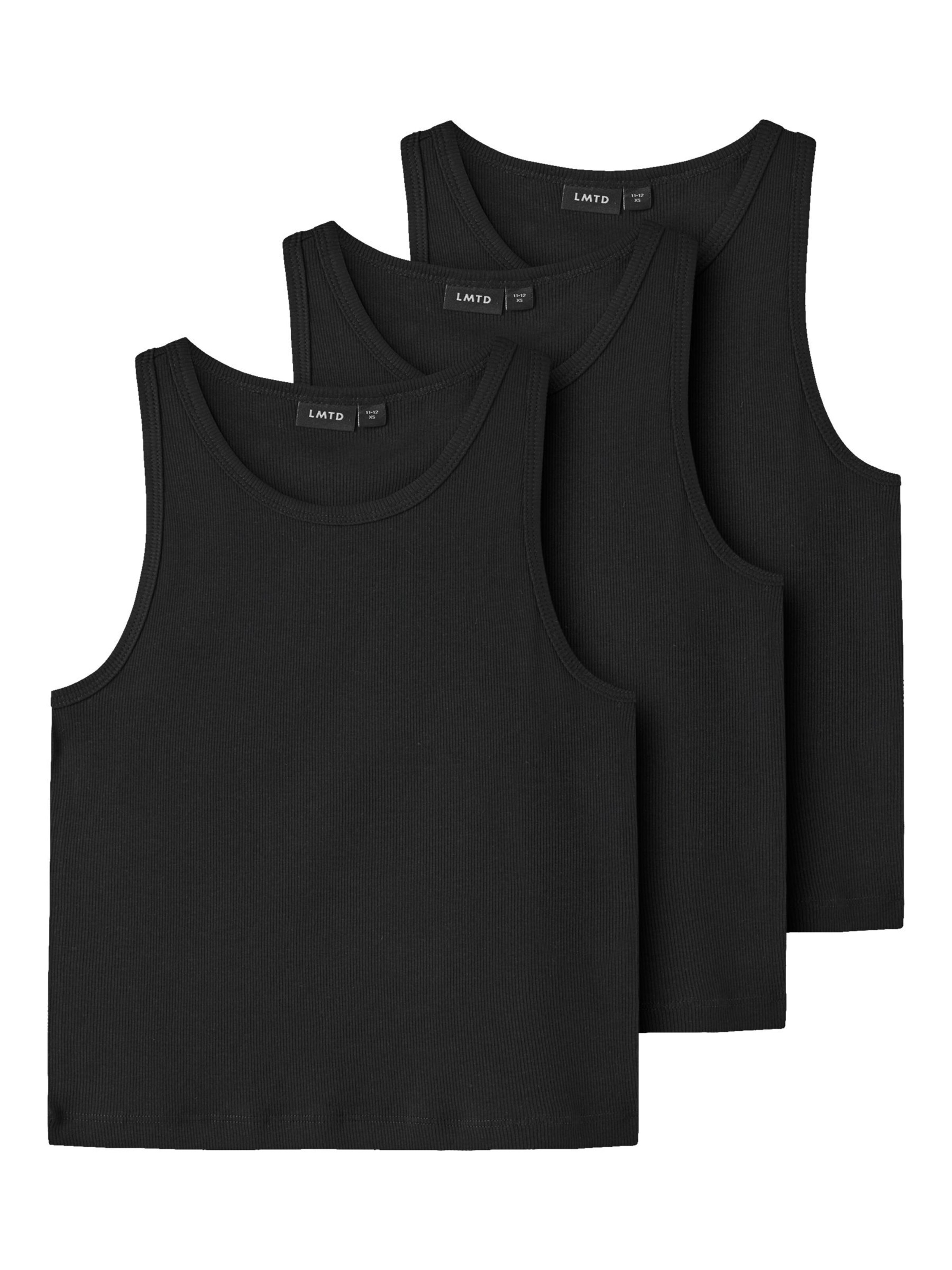 Maglietta intima di LMTD in nero: frontale