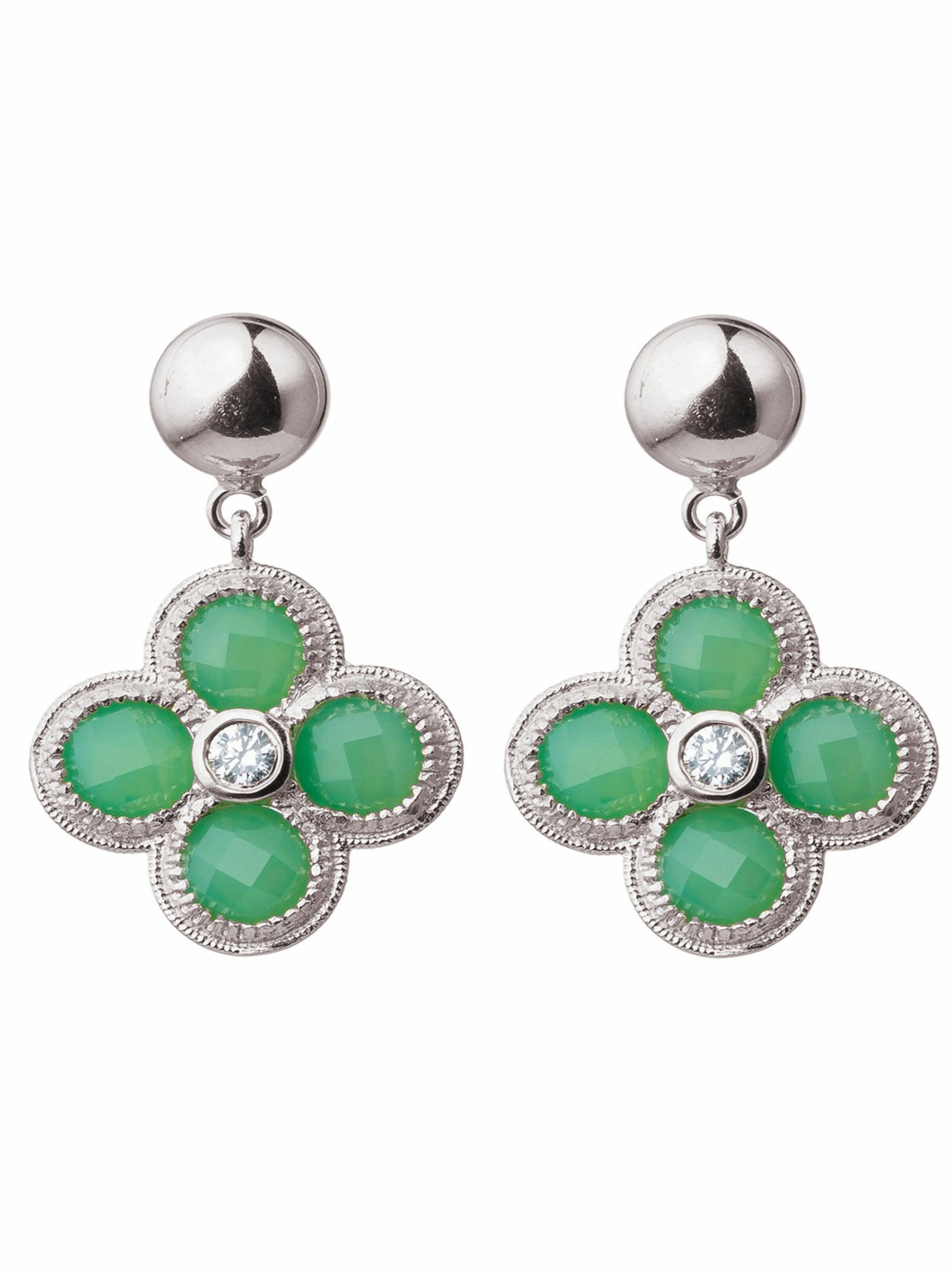 Gemshine Oorbellen in Zilver: voorkant