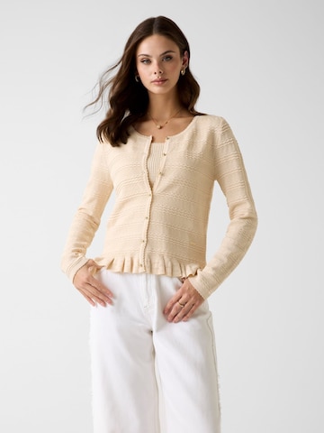 GUESS Knit Cardigan in Beige: front
