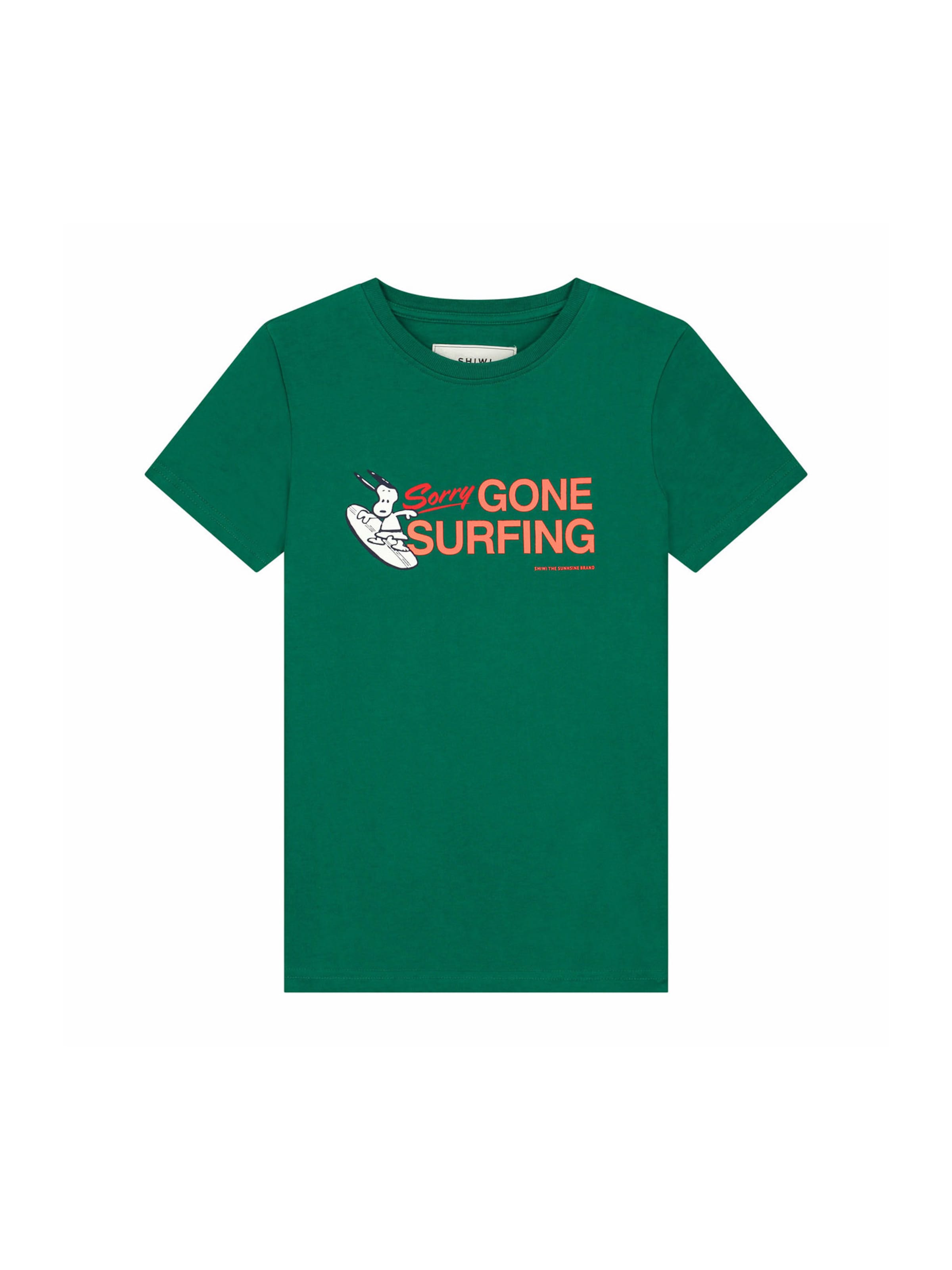 Kinder Teens (Gr. 140-176) Shiwi Shirt 'Snoopy Gone Surfing' in Dunkelgrün - NG17899