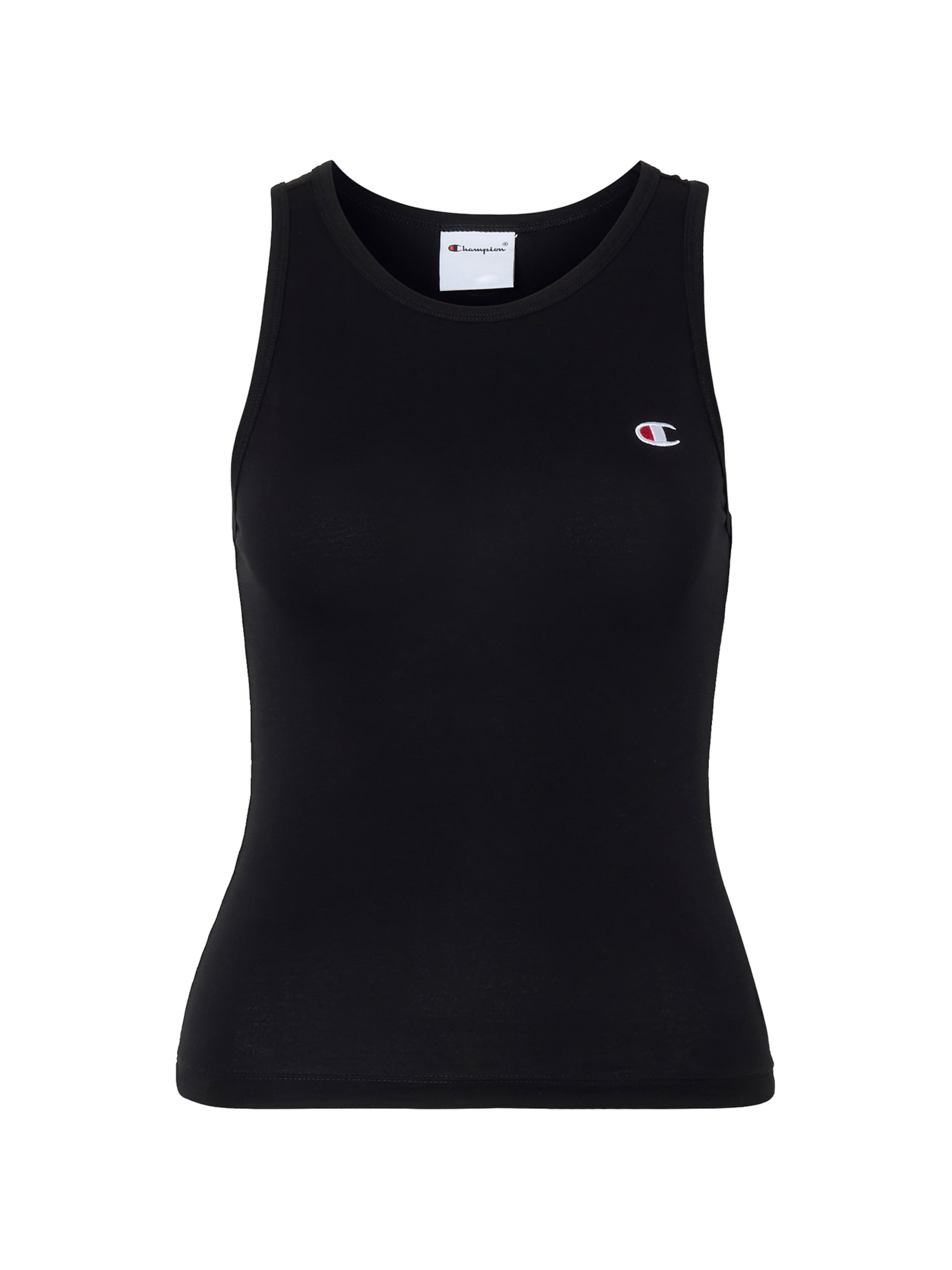 Champion Top in Schwarz: Vorderseite
