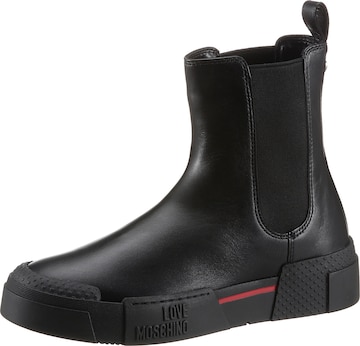 Love Moschino Chelsea Boots in Black: front