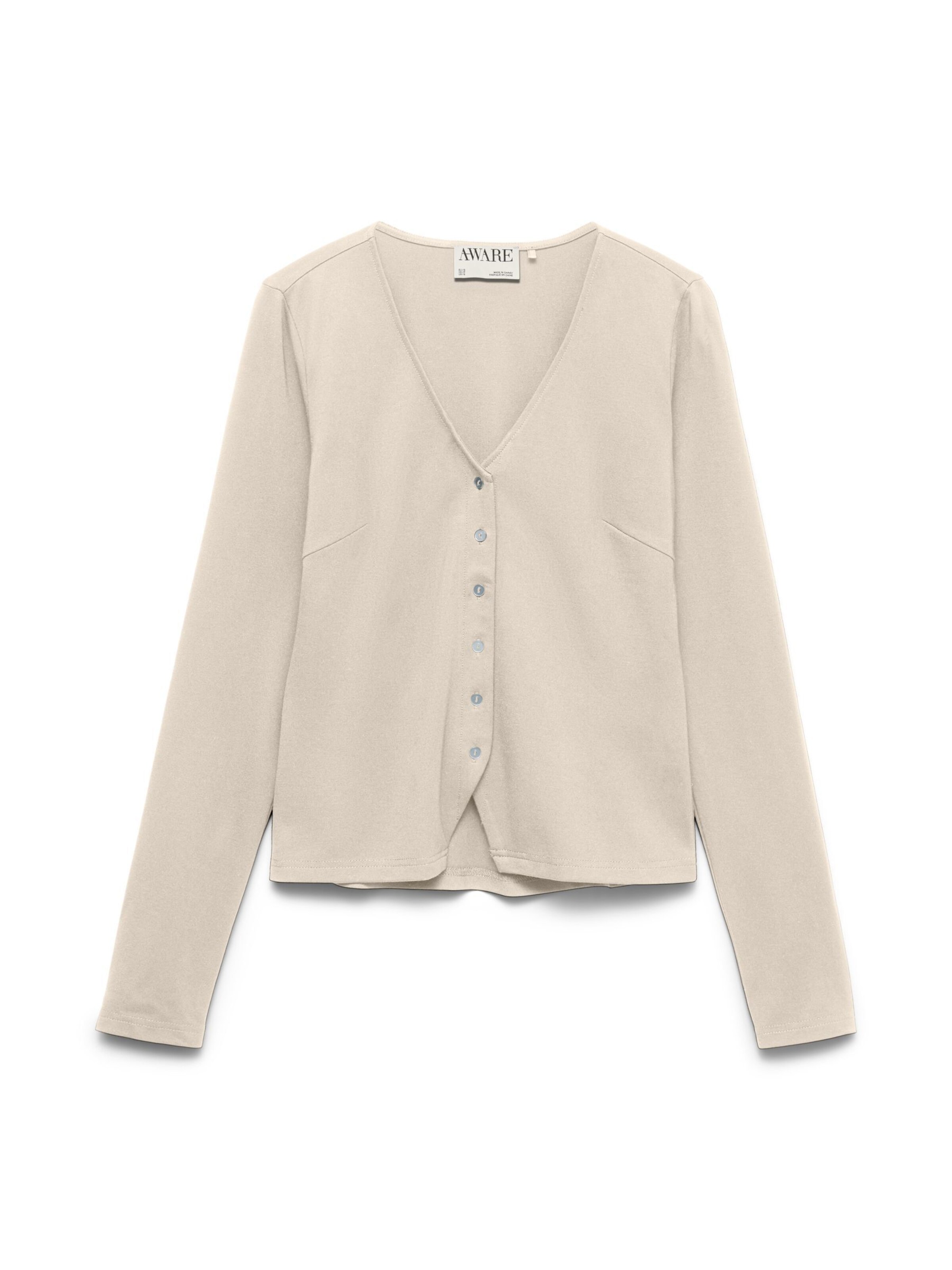 Vero Moda Curve Gebreid vest 'AWCPatricia' in de kleur Ecru, Productweergave