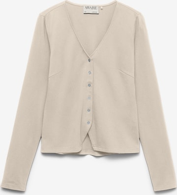 Vero Moda Curve Gebreid vest 'AWCPatricia' in Beige: voorkant