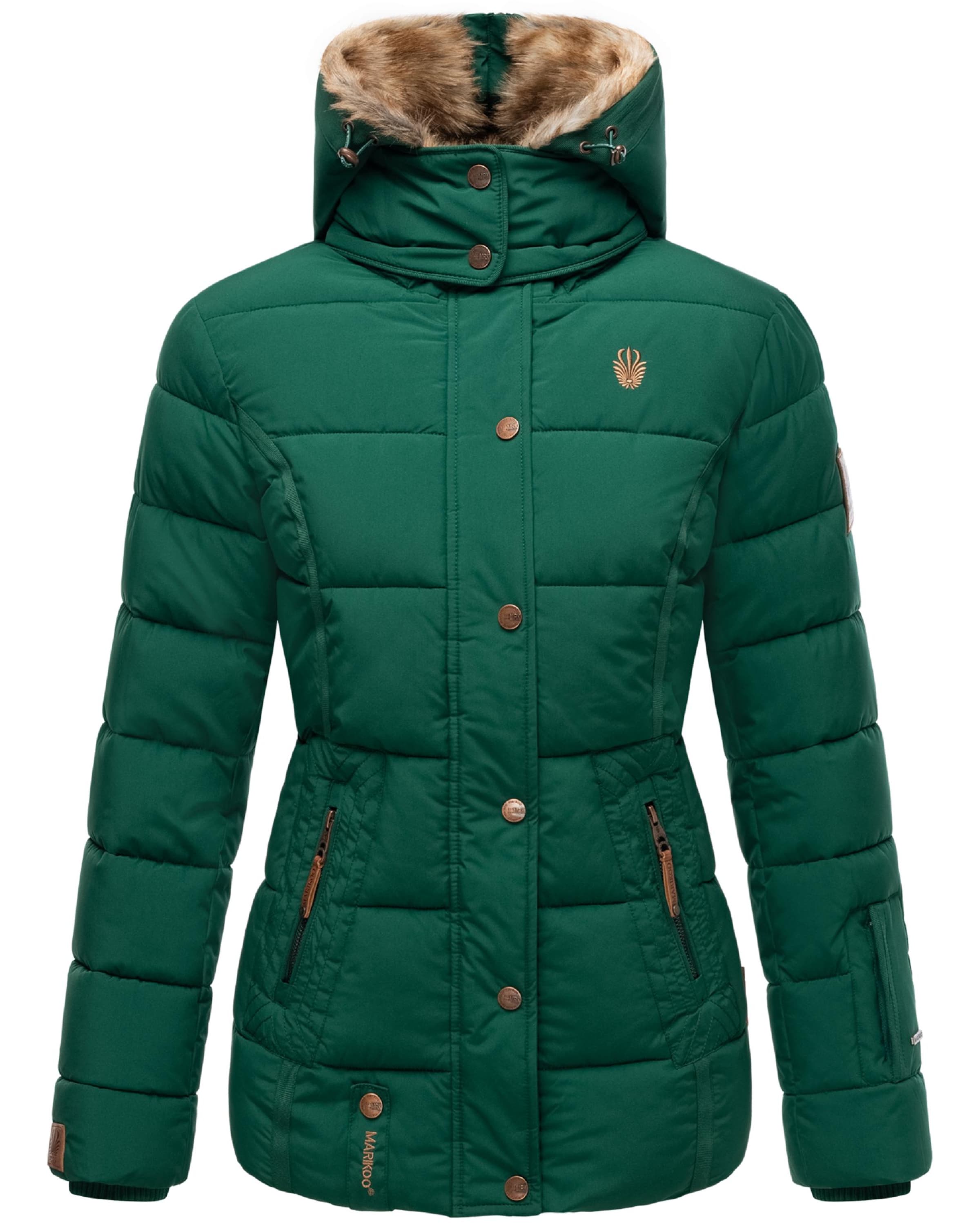 MARIKOO Zimná bunda 'Nekoo' - Zelená: predná strana
