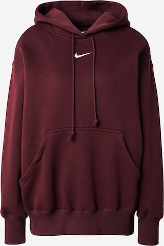 Nike SportswearSweater majica 'Phoenix Fleece' - crvena boja: prednji dio