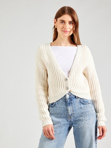 MYLAVIE by Sarah Harrison Knit cardigan in White: front