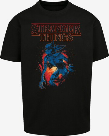F4NT4STIC Shirt 'Stranger Things Netflix TV Series' in Zwart: voorkant