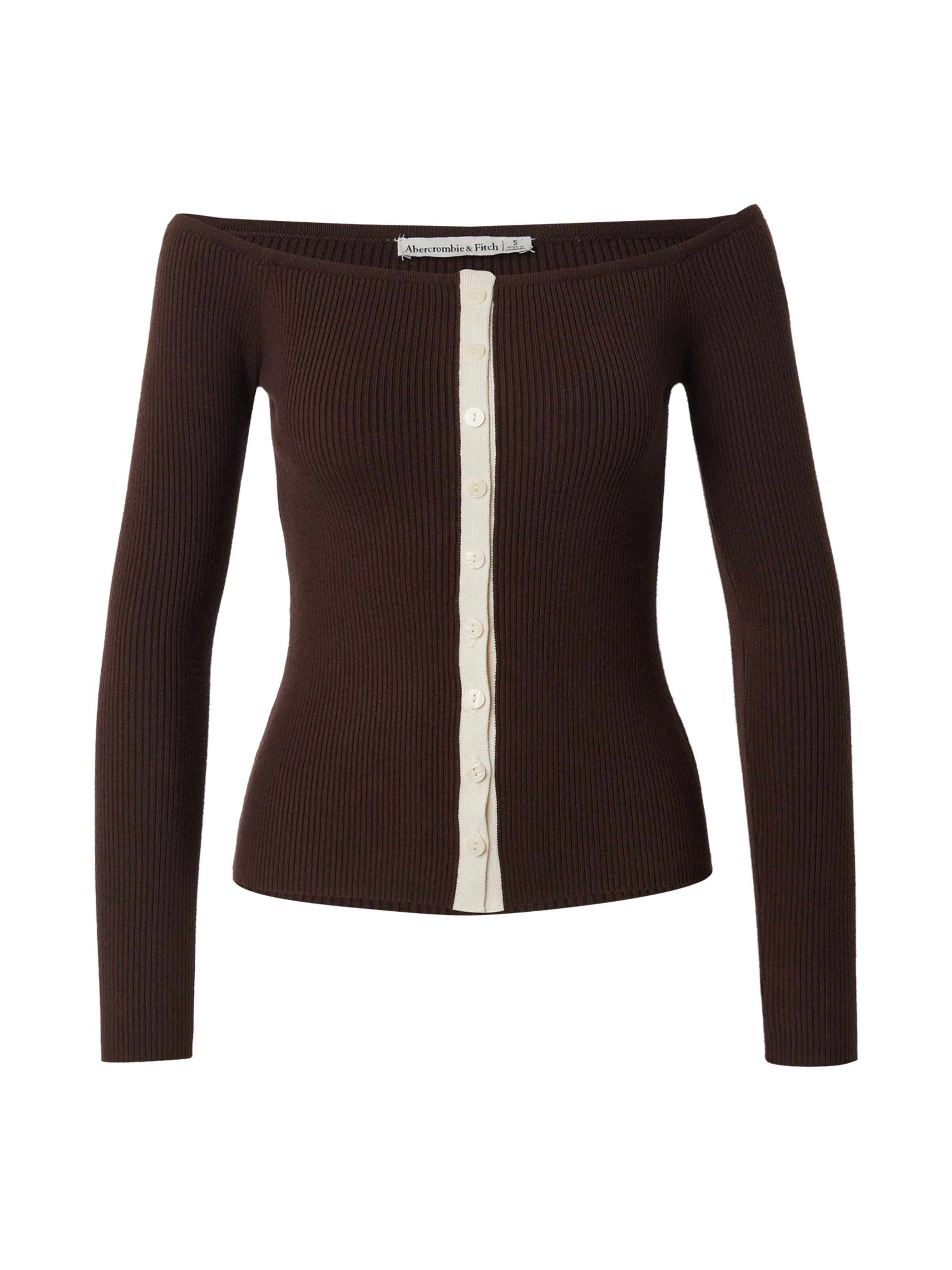 Abercrombie & Fitch Плетена жилетка в кафяво: отпред
