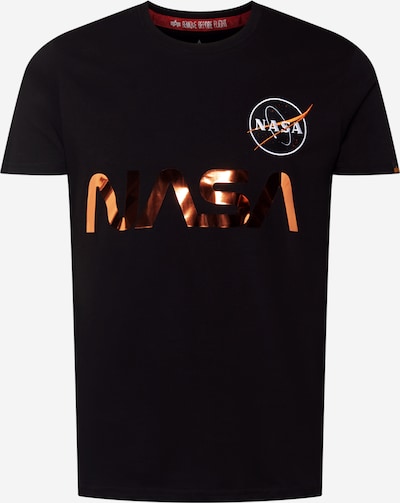 ALPHA INDUSTRIES Shirt 'NASA' in de kleur Goud / Oranje / Zwart / Wit, Productweergave
