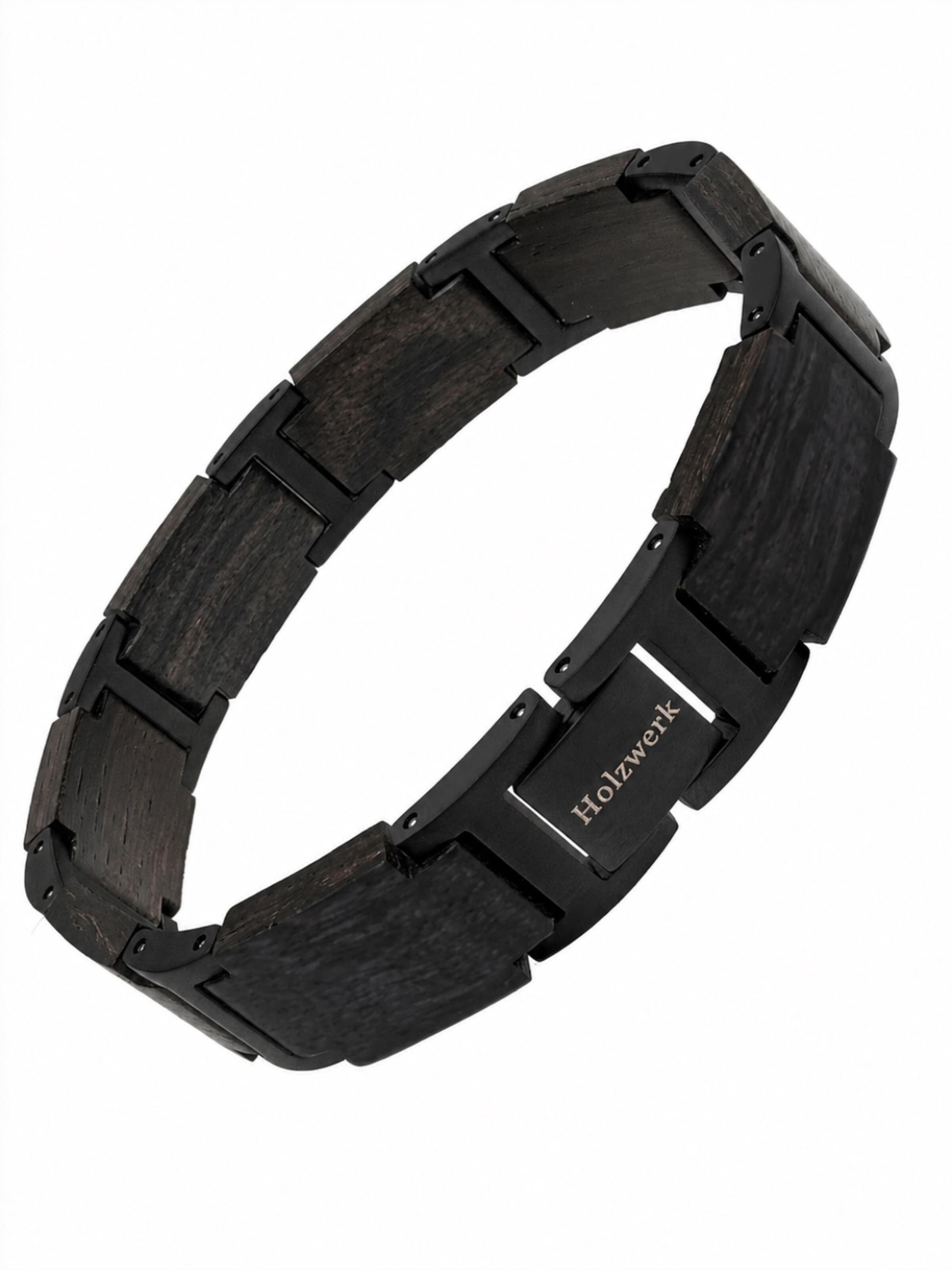 Braccialetto 'SCHILFSEE' di Holzwerk in nero: frontale