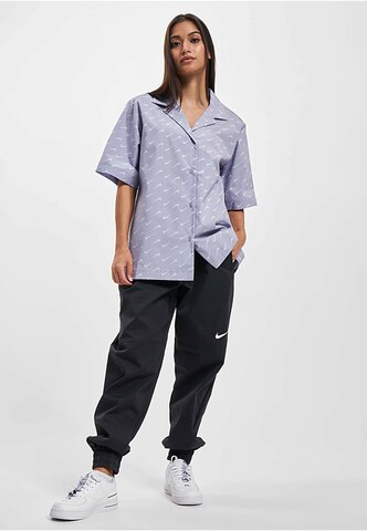 NIKE Athletic Button Up Shirt in Purple