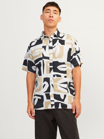 JACK & JONES Regular fit Button Up Shirt 'JORJoshua Aruba' in Beige: front