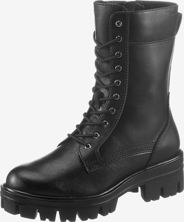 TAMARIS Lace-Up Ankle Boots in Black: front