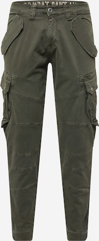 ALPHA INDUSTRIES Дънки Tapered Leg Карго панталон 'Combat' в сиво: отпред