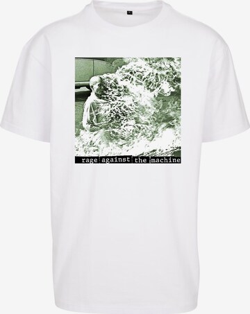 Maglietta 'Rage Against the Machine' di MT Upscale in bianco: frontale
